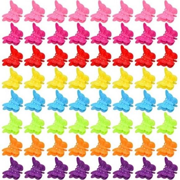 100 Packs Assorted Color Butterfly Hair Clips,Beautiful Mini Butterfly Hair Clip - Picture 1 of 4